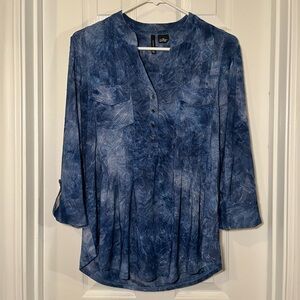 New Direction Blue Paisley Blouse